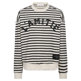 Haute L'amitie Stripe Logo Sweatshirt, Offwhite Black 